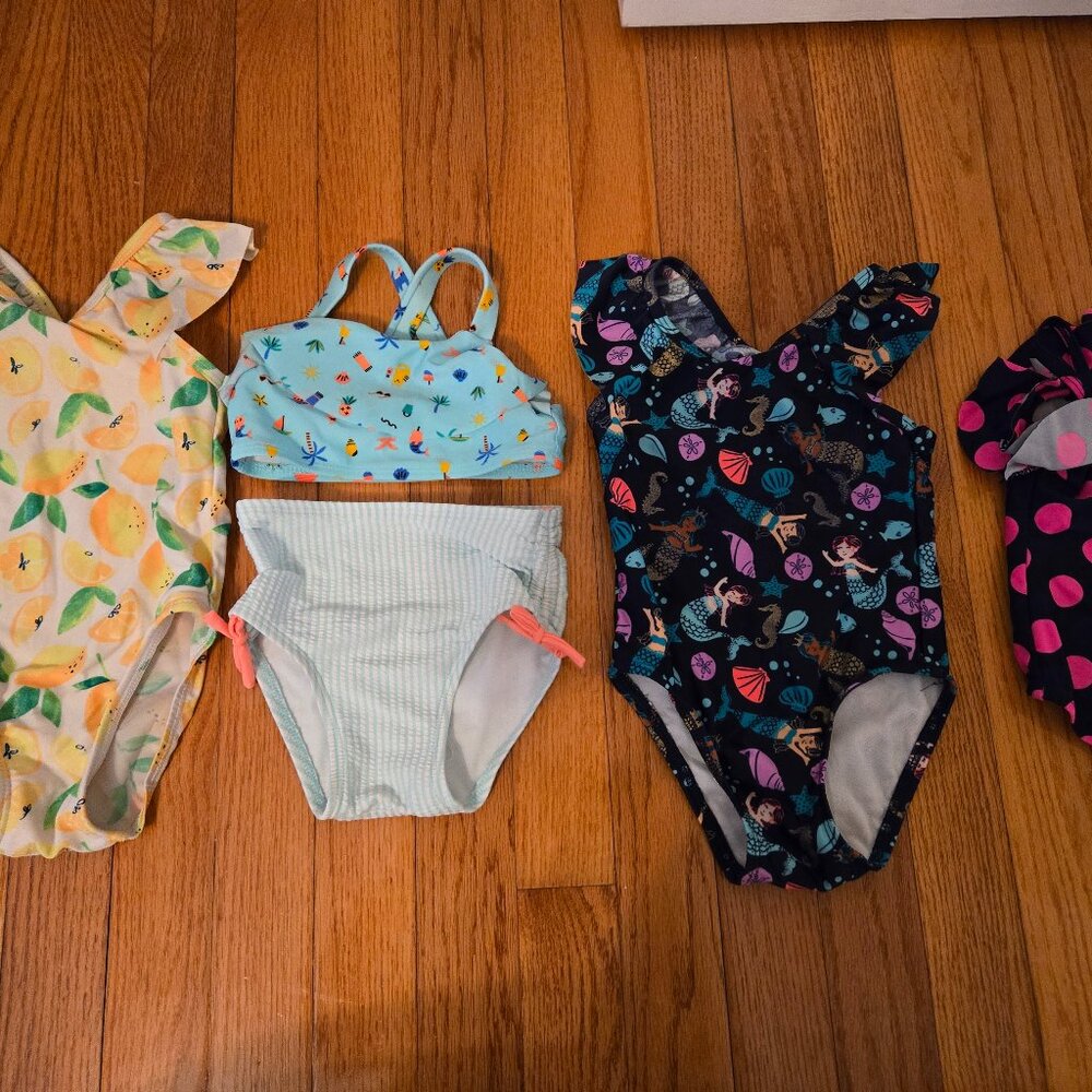 Girls set of four, size 18 month bathing suits